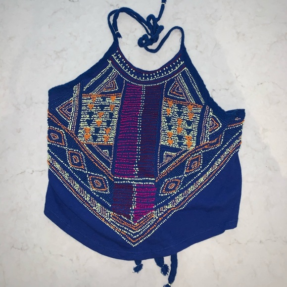 Free People Tops - Free People Beaded Halter Top